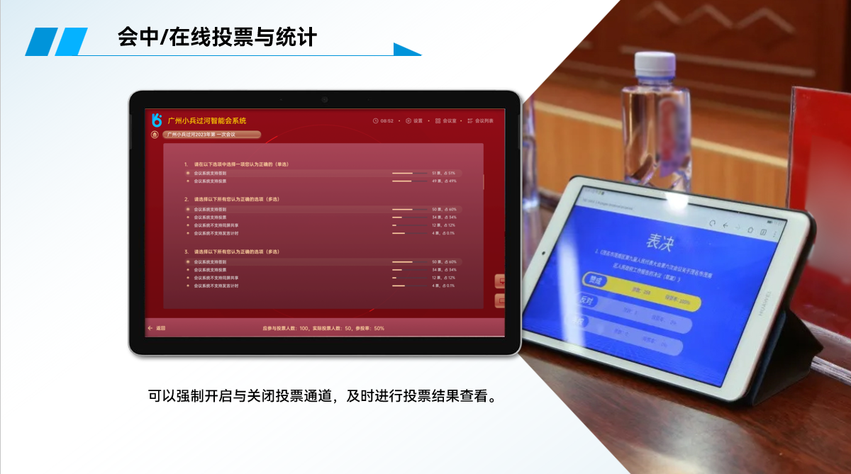 小兵无纸化会议系统-会议投票和智能统计