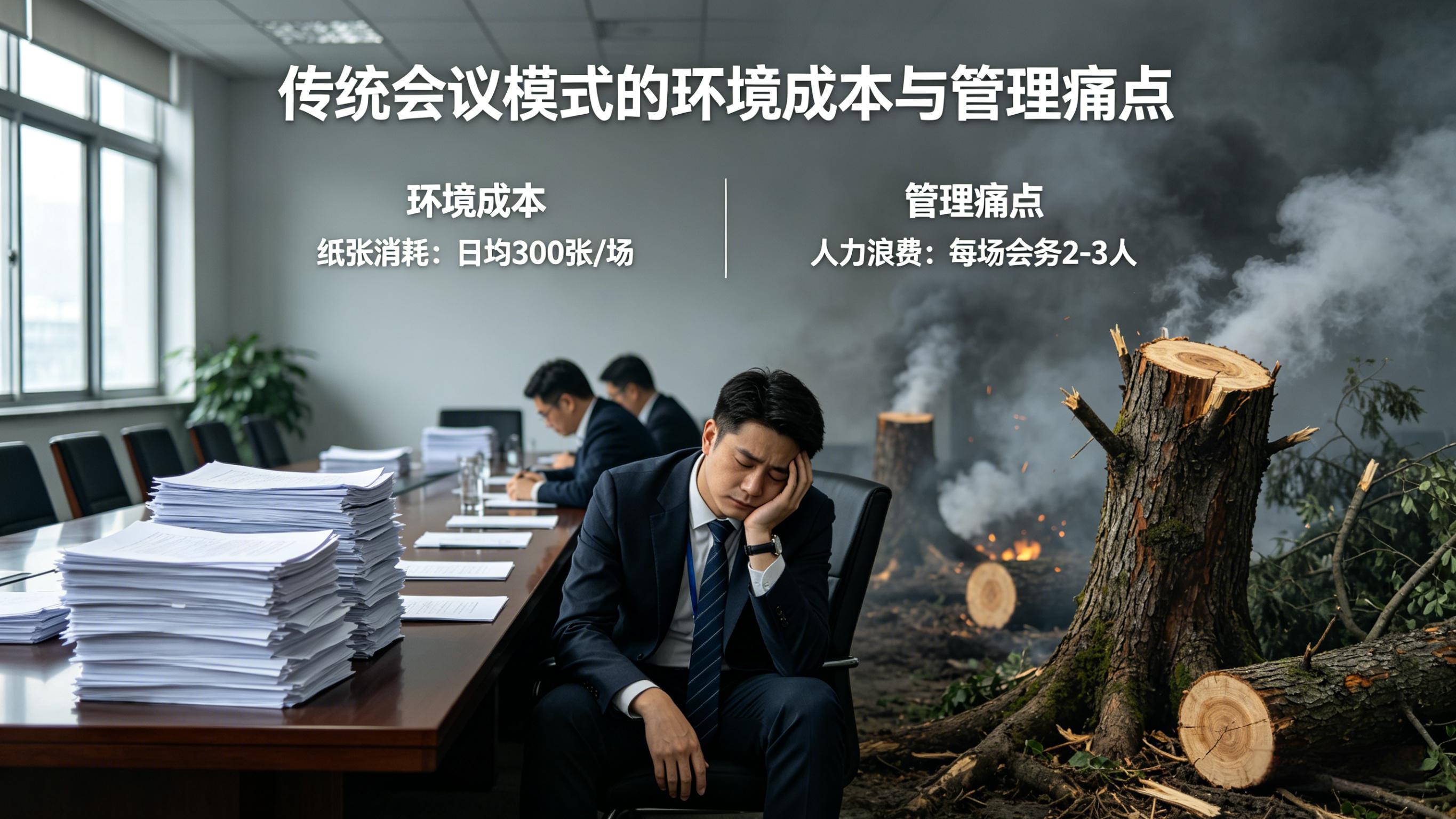 传统会议模式的环境成本与管理痛点