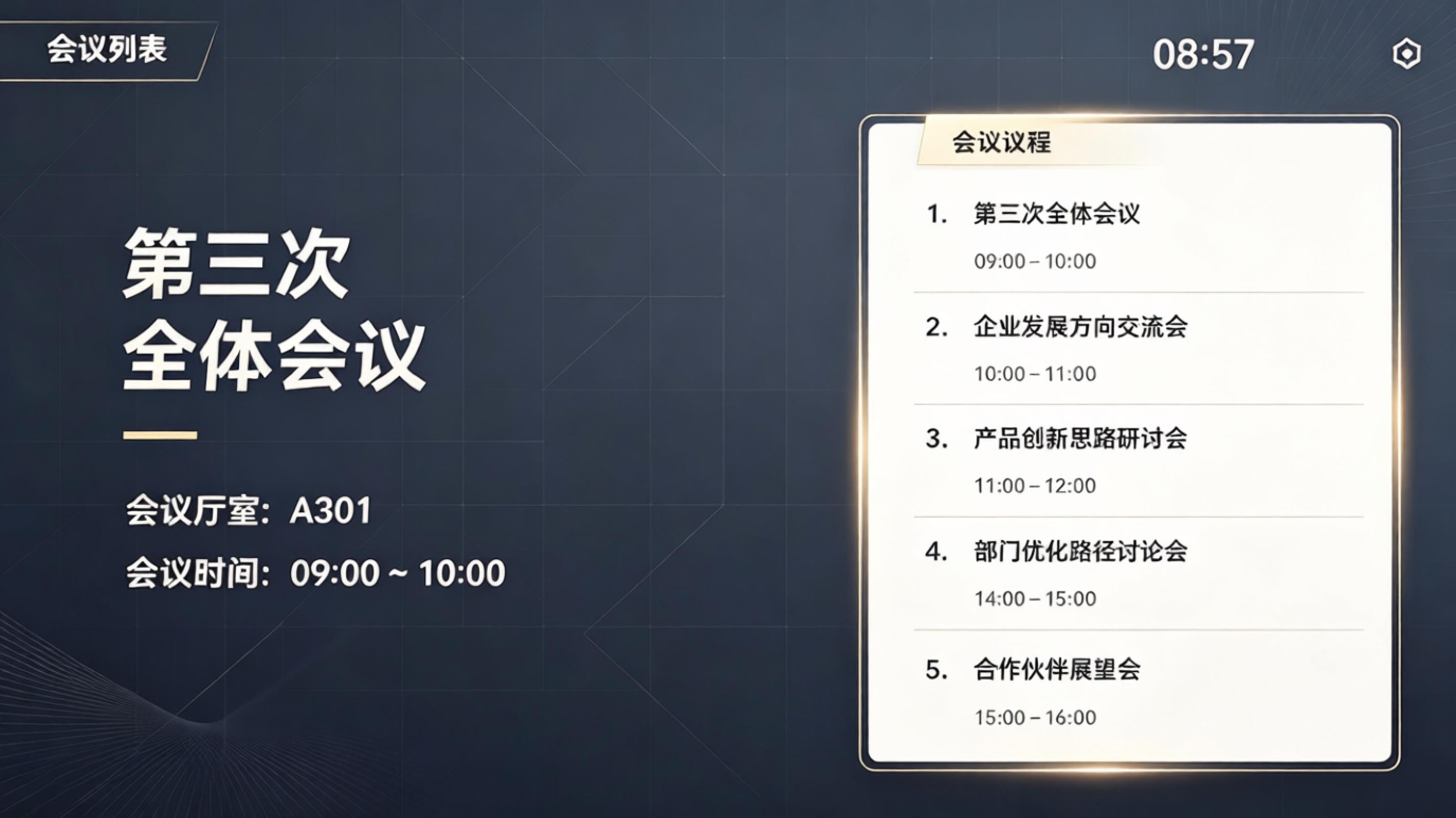 电子门牌与无纸化如何联动，会议信息自动同步更新？